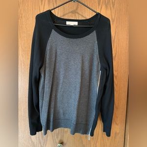 Michael Kors Sweater w/Side Zip Blk/Gray Size XL